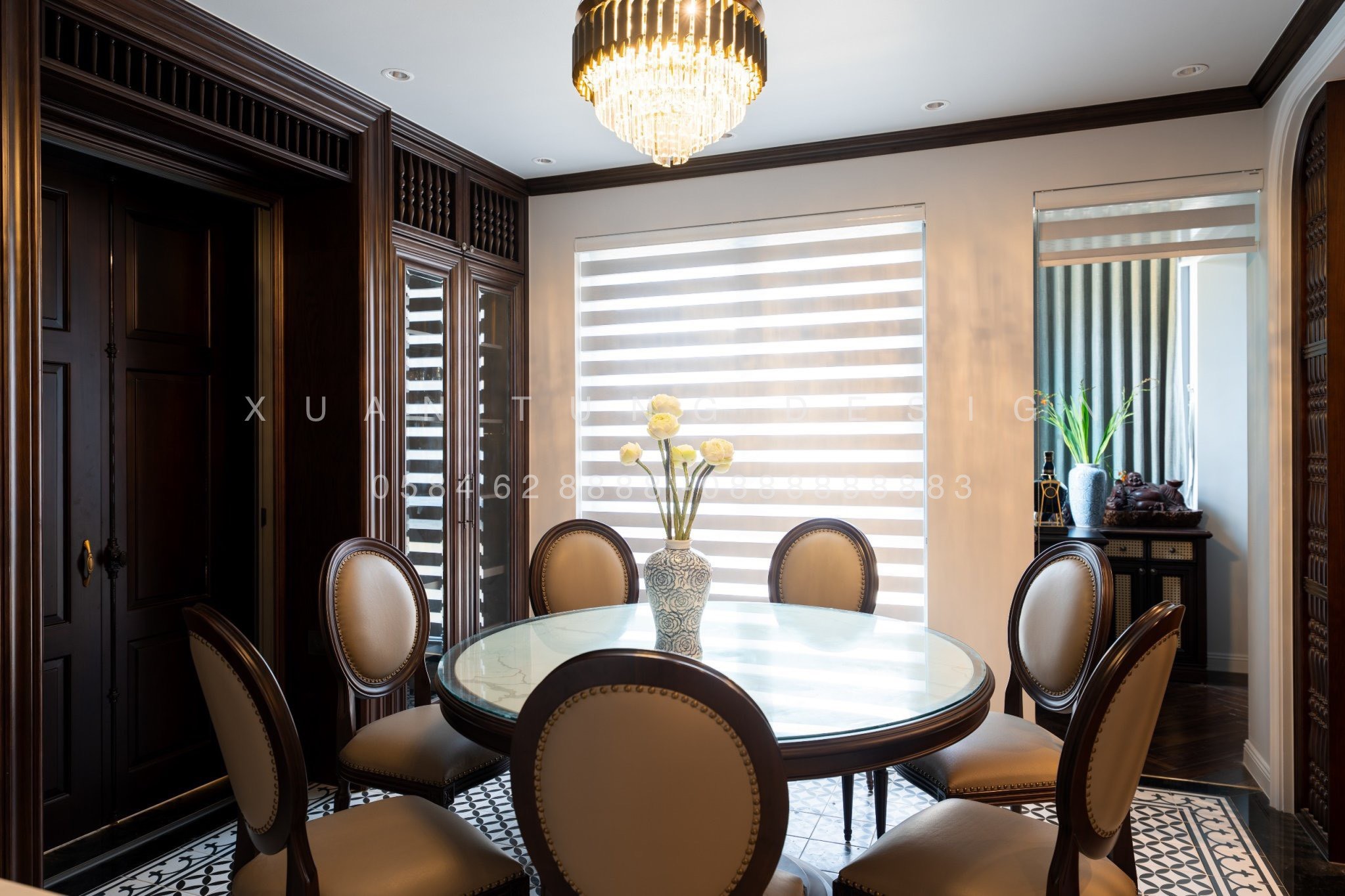 Phòng Ăn Biệt Thự Indochine Gỗ Tự Nhiên | Nội Thất Xuân Tùng