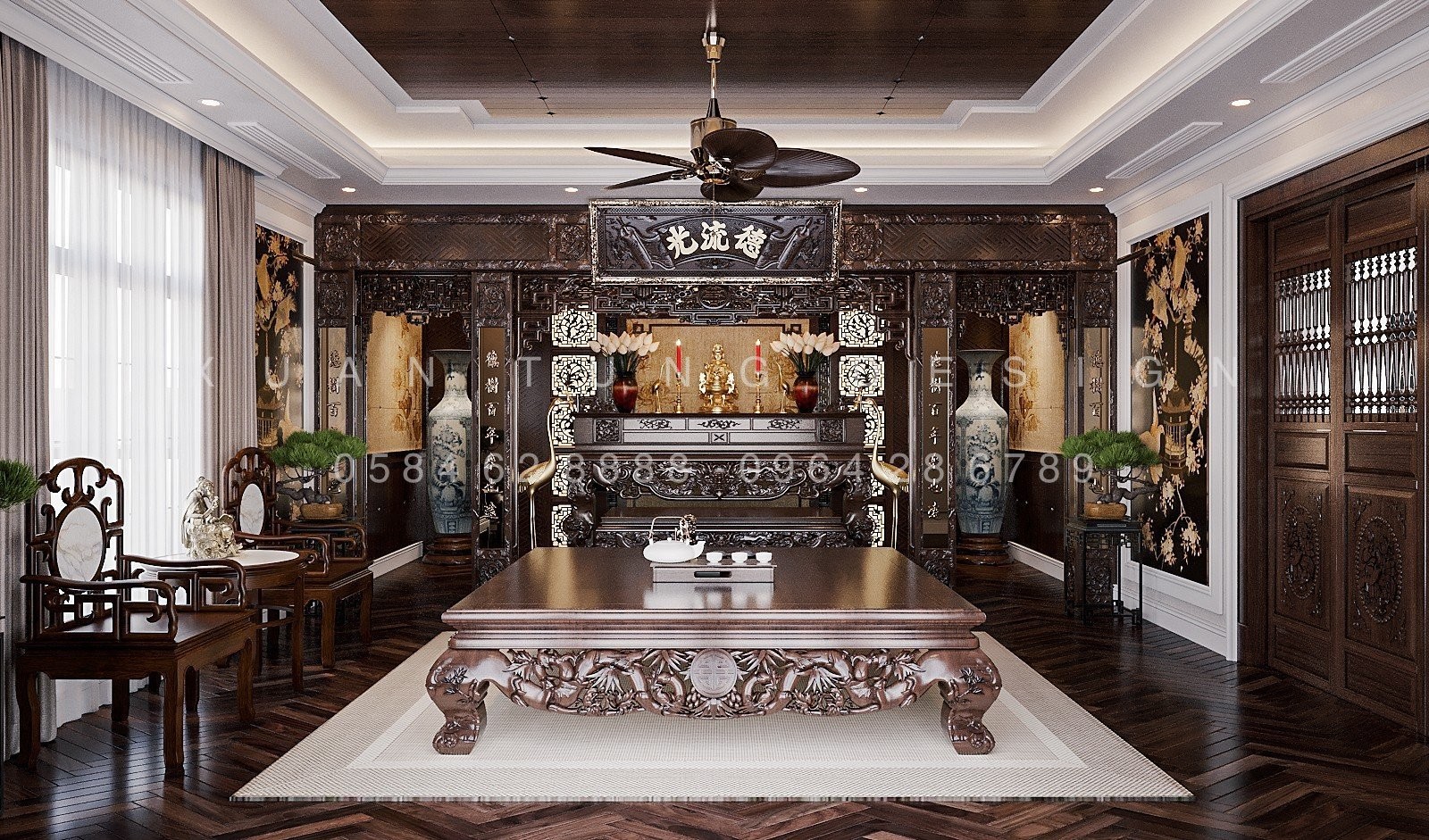 Tầng 4 Biệt Thự Anh Hòa House – Phòng Thờ Trang Nghiêm & Thanh Tịnh | Nội Thất Xuân Tùng